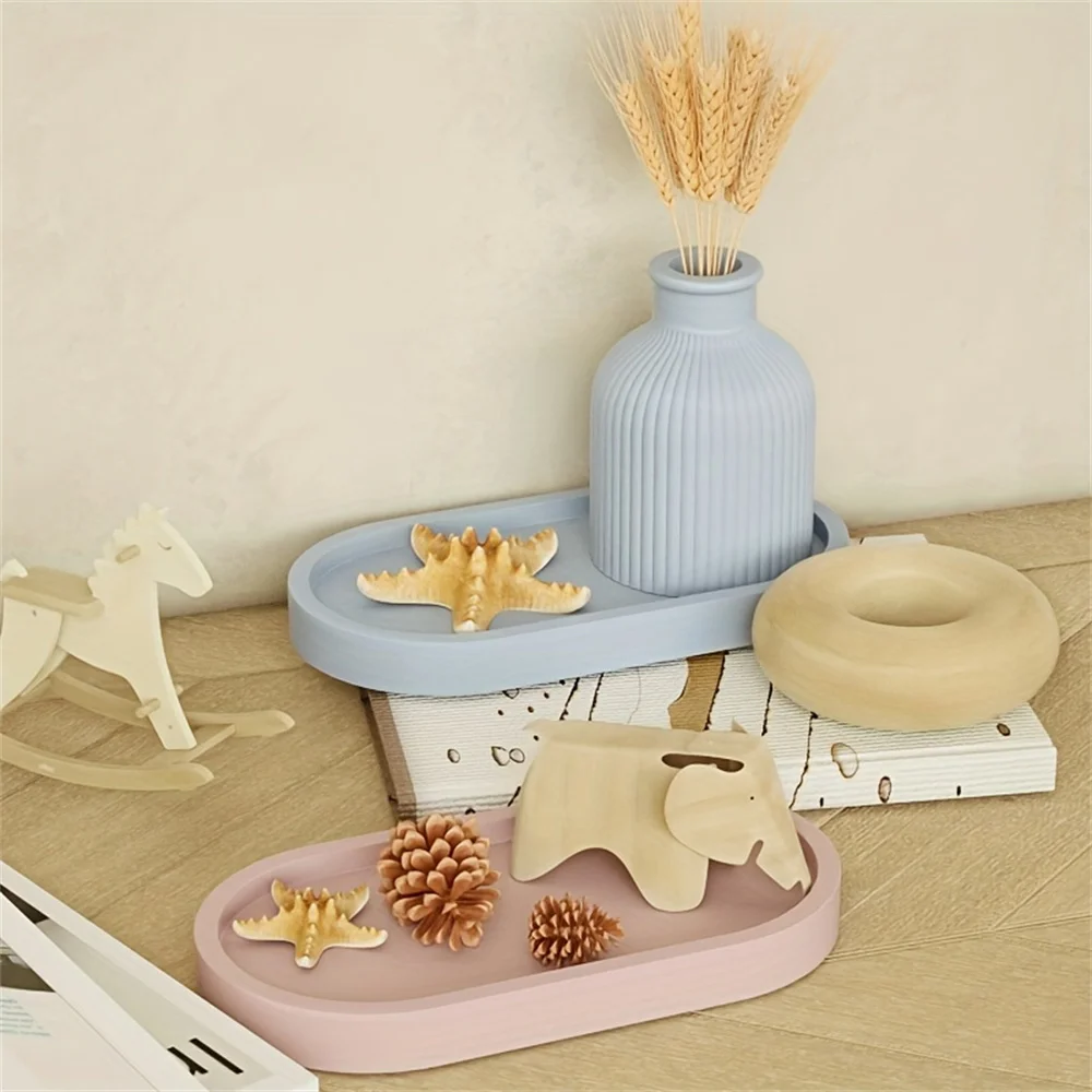 1/2 Stück Vasen-Tablett-Silikonform, ovale Untersetzerform und Flaschenbehälterform, Süßigkeitenbehälter, Blumentopf, Geschenk, Heimdekoration – Detail 4