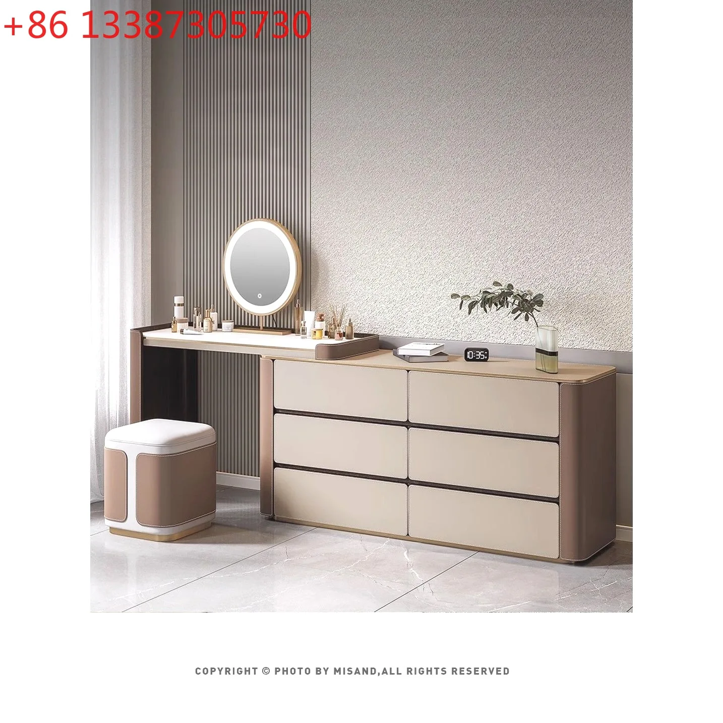 

Новый роскошный L-образный комод с шестью ящиками, интегрированный в шкаф, с телескопическим угловым шкафом из каменной плиты.