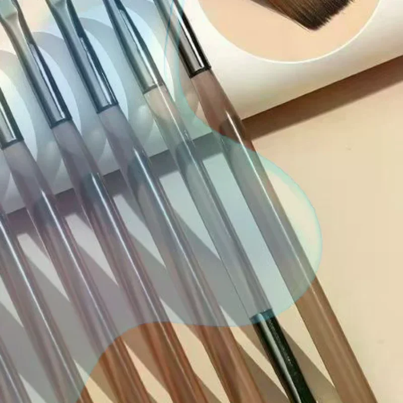 1/9Pcs Professional Acrylic Nail Brush Set Semi-transparent Nail Art Brush Nail Line Draw Waterproof For Home DIY Manicure Salo