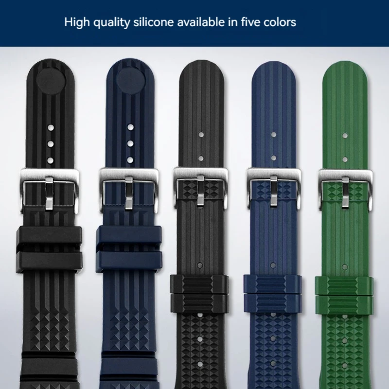 حزام مطاطي عالي الجودة لسلسلة Seiko ancestor mm PROSPEX SKX007 شبح الماء أذن البحر حزام ساعة صغير من السيليكون 22 مللي متر 20 مللي متر