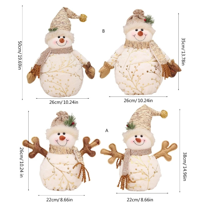KX4B Abalorio elegante muñeco nieve coleccionable en general accesorio portátil para exhibición escritorio para