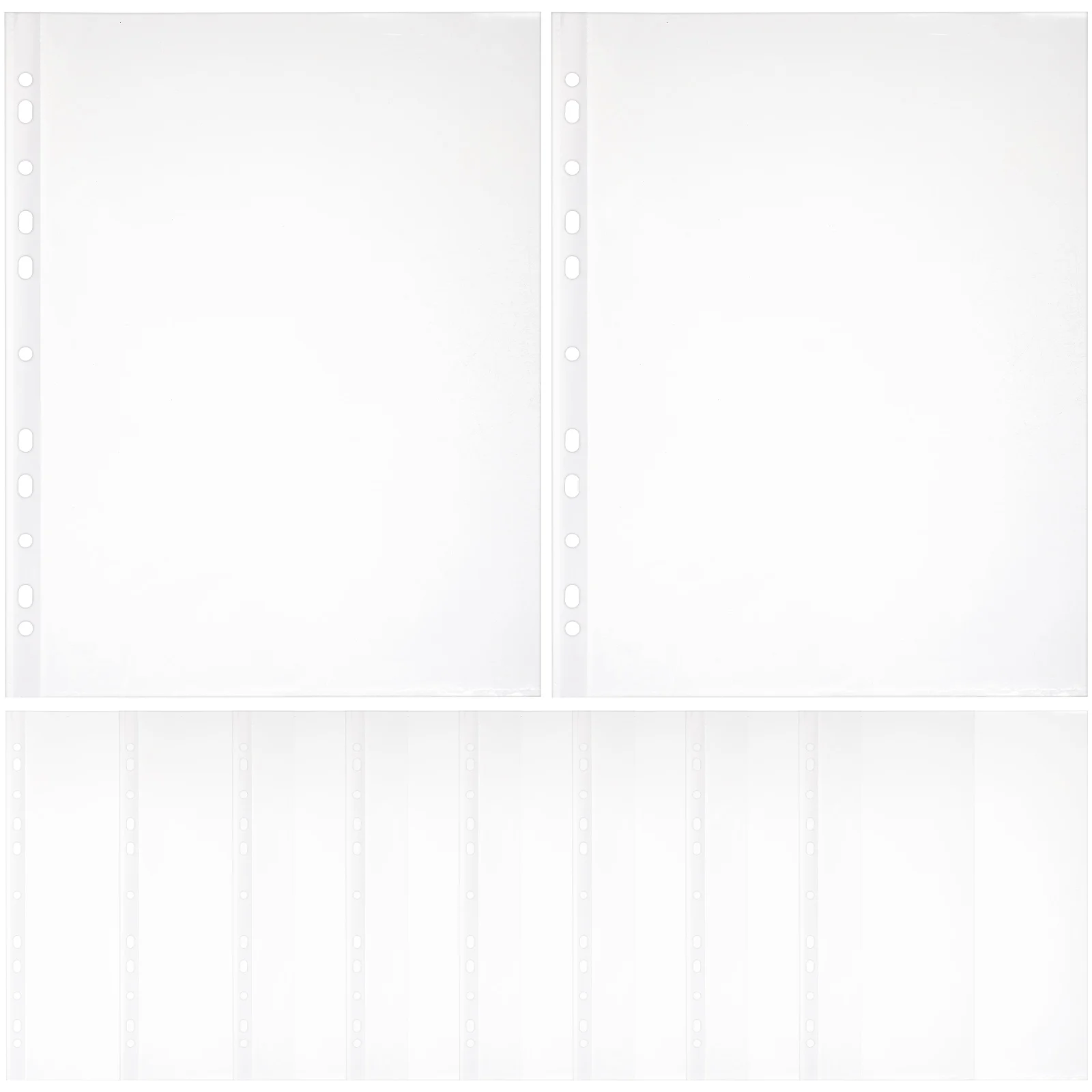 

100pcs Protective Film Transparent File Holders Clear Paper Sleeves A4 Size Waterproof Sheet Protectors Plastic Binders Folder