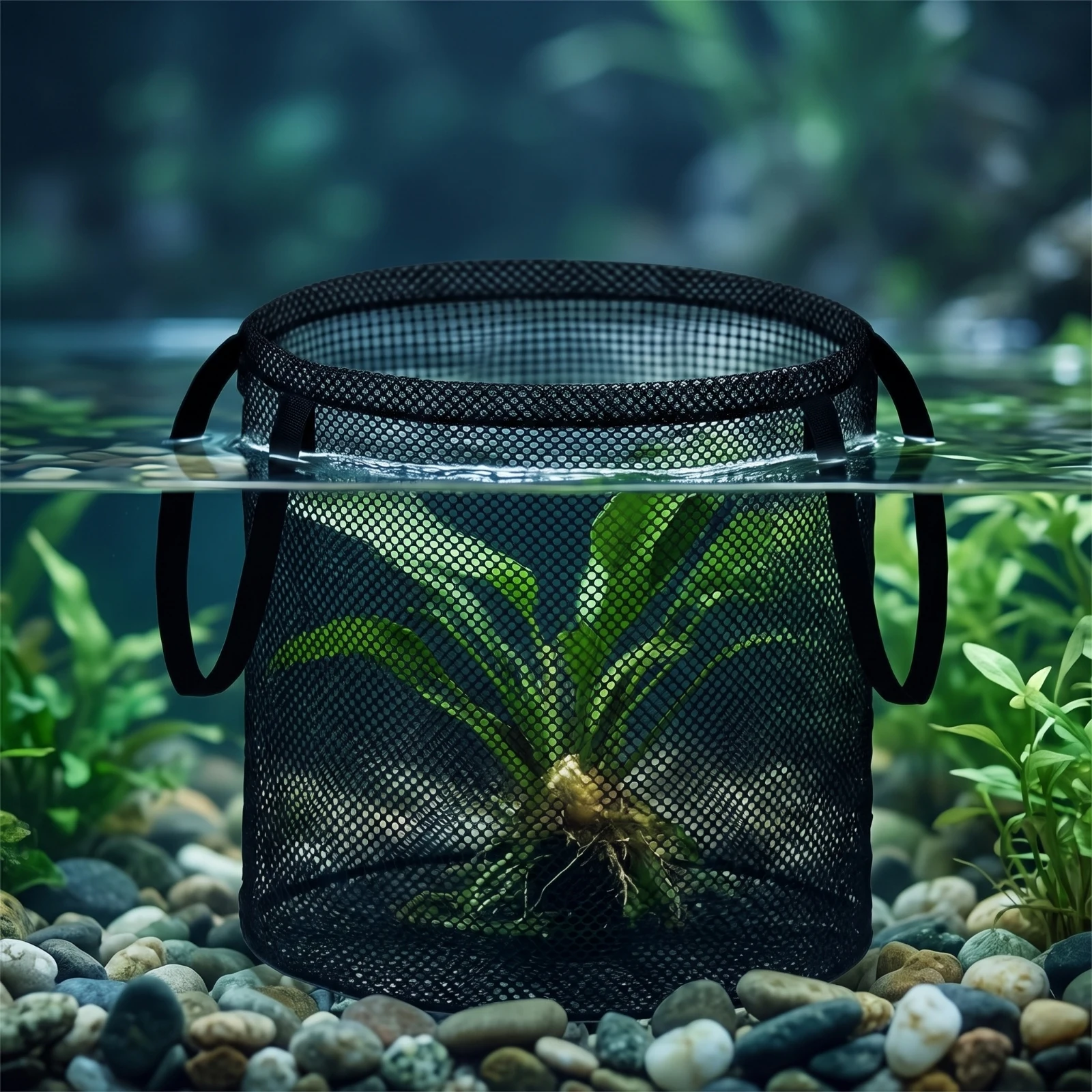 4 Pieces Pond Planting Bag with Handles Flexible Pond Plant Bag Growing Container Long-Lasting Portable for Gardeners, Ponds