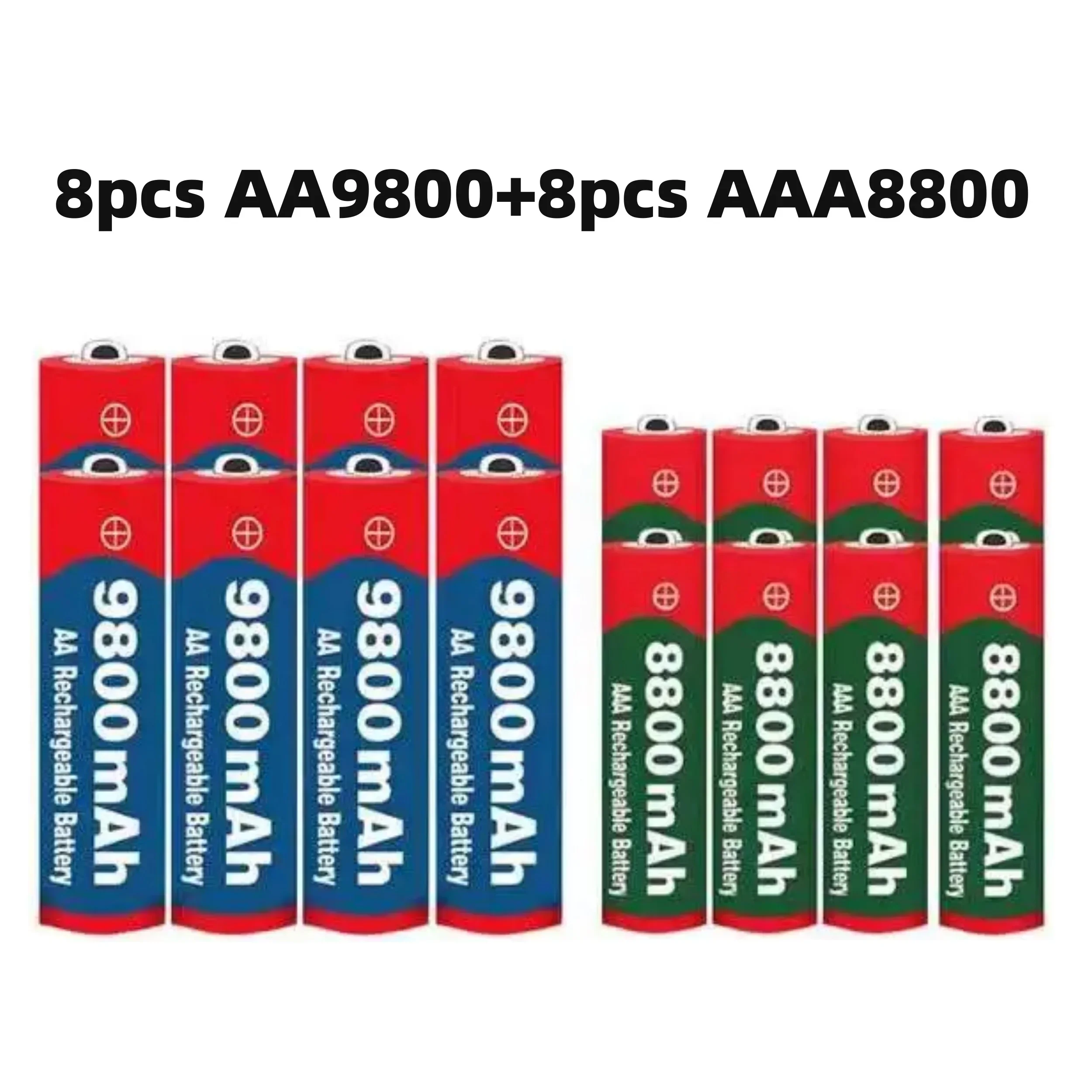 2024 New 1.5V AA 9800mAh+1.5V AAA 8800mAh Lithium ion Rechargeable Battery 1.5V Clock Toy Camera Battery