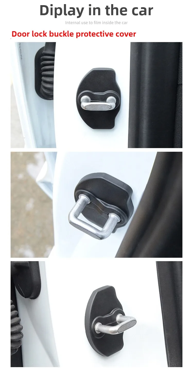 Für Tesla Model 3 Y Juniper Highland 2019-2025 2026 ABS Autotürschloss-Begrenzer Schutzabdeckung Kit Check-Arm-Stopper Verriegelungsschutz – Detail 3