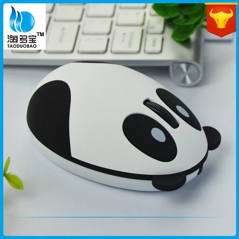 cute children Mini 2.4G Receiver Raton inalambrico Wireless Charging recargable pink black Panda Mouse girls