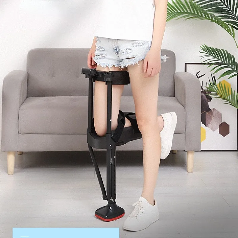 

Single Leg Telescopic Walking Aid Support-Free Walking Aids Knee Walker Stick Hands Free Crutch Leg Knee Mobility Support