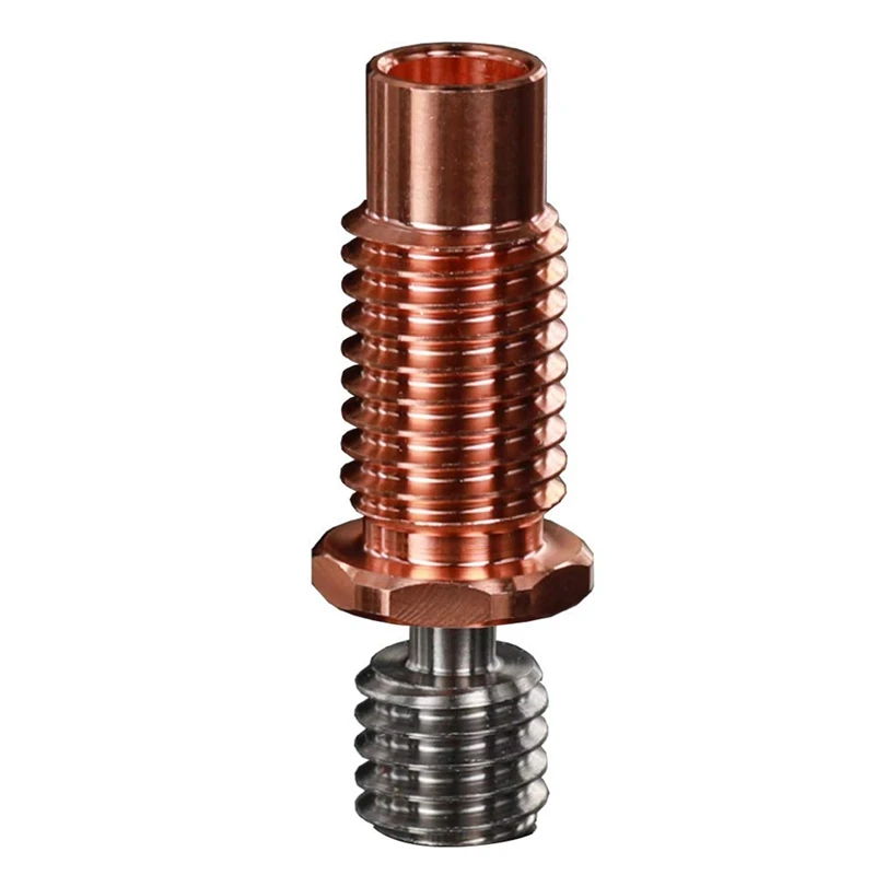 2 Pcs All-Metal Bi-Metal V6-Tcrazy Heatbreak Titanium & Copper 3D Printer Nozzle Bimetal Throat For 1.75Mm V6 Hotend