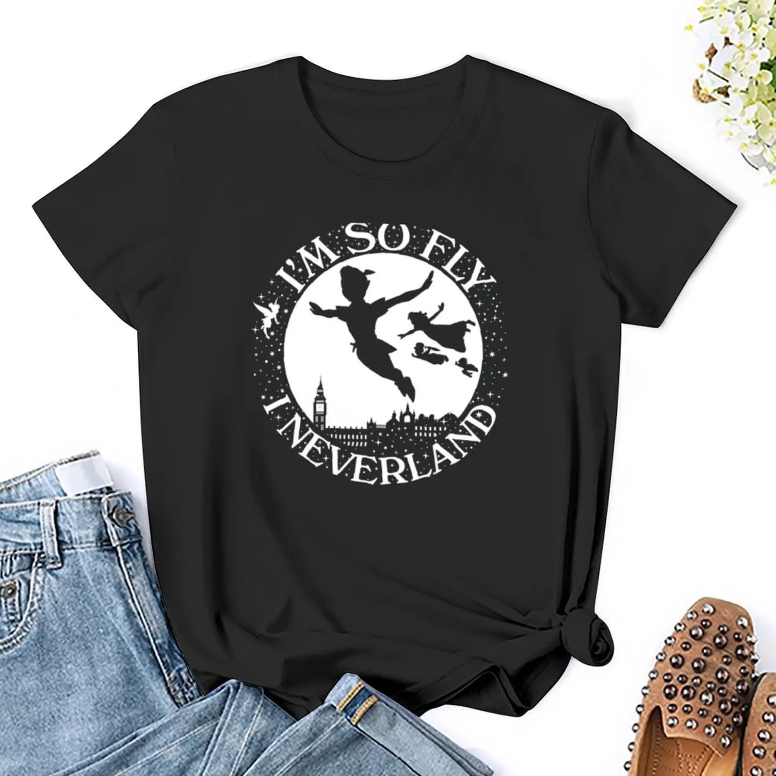 Ich bin so fliegen ich Neverland T-Shirt süße Kleidung Hemden Grafik T-Shirts weibliche Kurzarm T-Shirt Western T-Shirts für Frauen