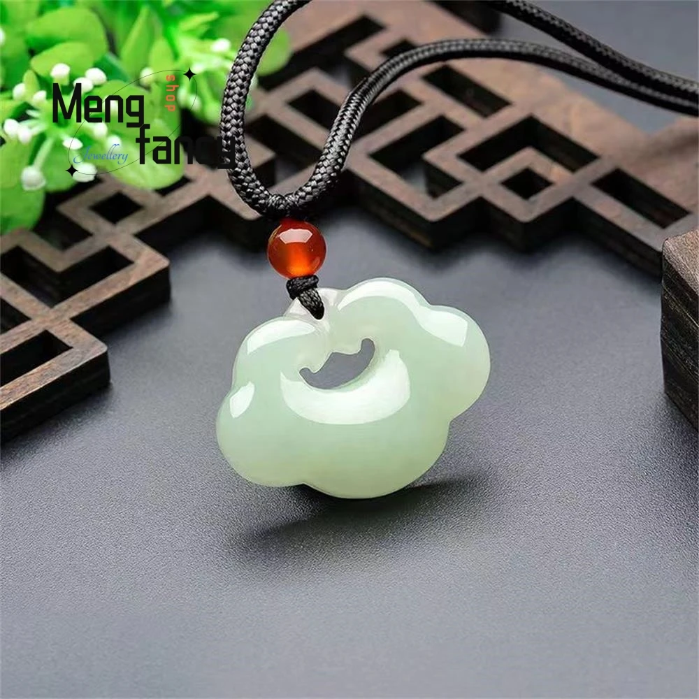 

Natural Hetian Jade Peaceful Ruyi Lock Pendant Simple Exquisite High-grade Couple Luxury Quality Jewelry Fashion Holiday Gifts