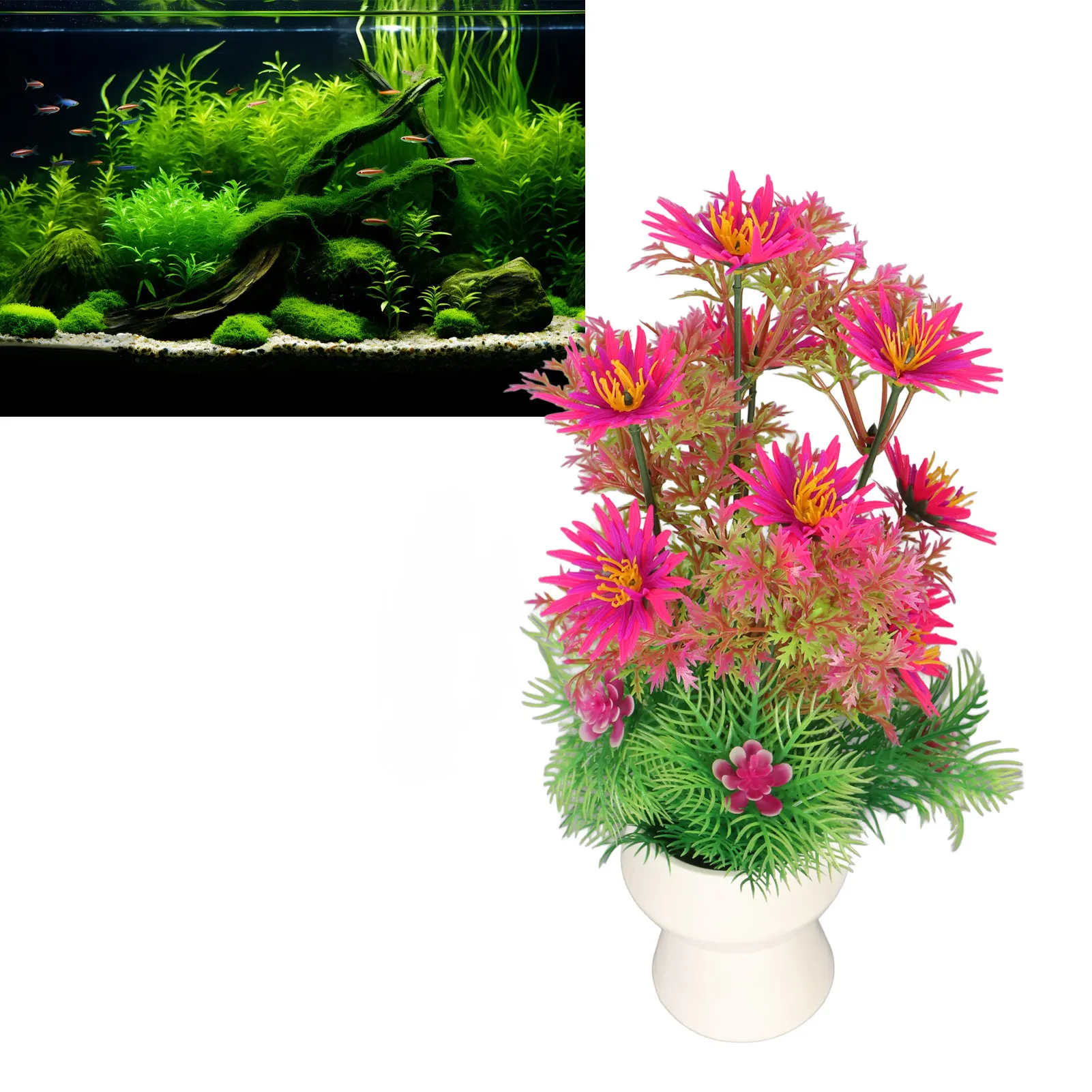 

Simulation Aquarium Plants Decorations Colorfast DIY Assembly Fish Tank Accessories For Offices Hotels