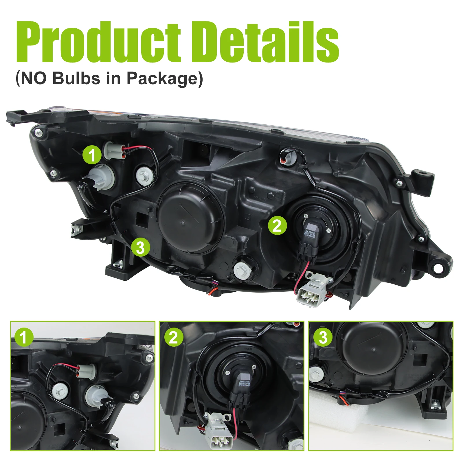 1 * مجموعة المصابيح الأمامية اليسرى لـ 09-13 سوبارو فورستر جانب السائق من الكروم