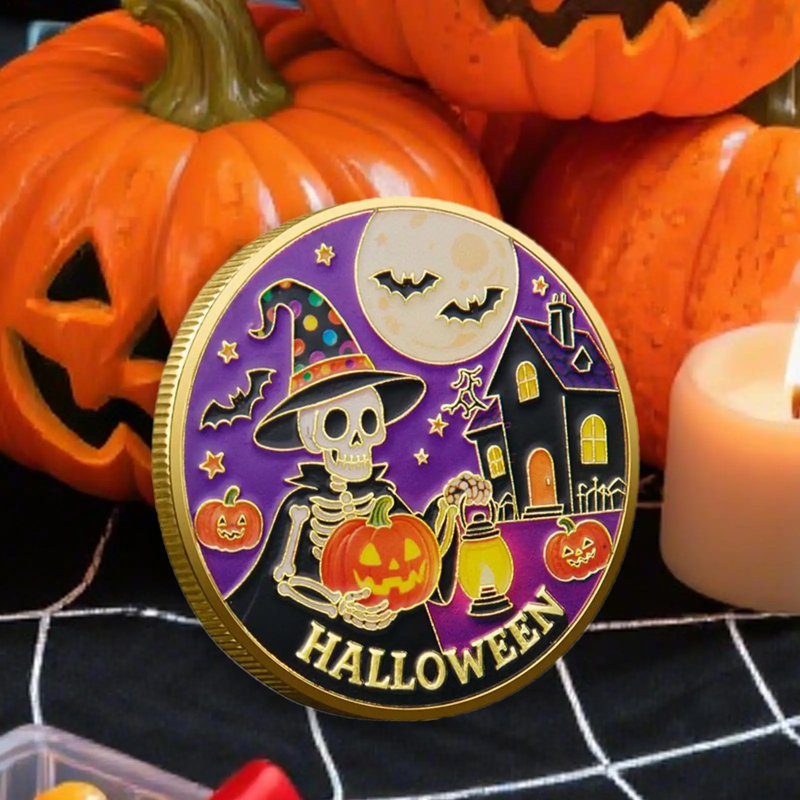 Halloween Challenge Coin Halloween Funny Coin Festival Souvenir Keepsake for Collectors Holiday Birthday Adults Party Shelf