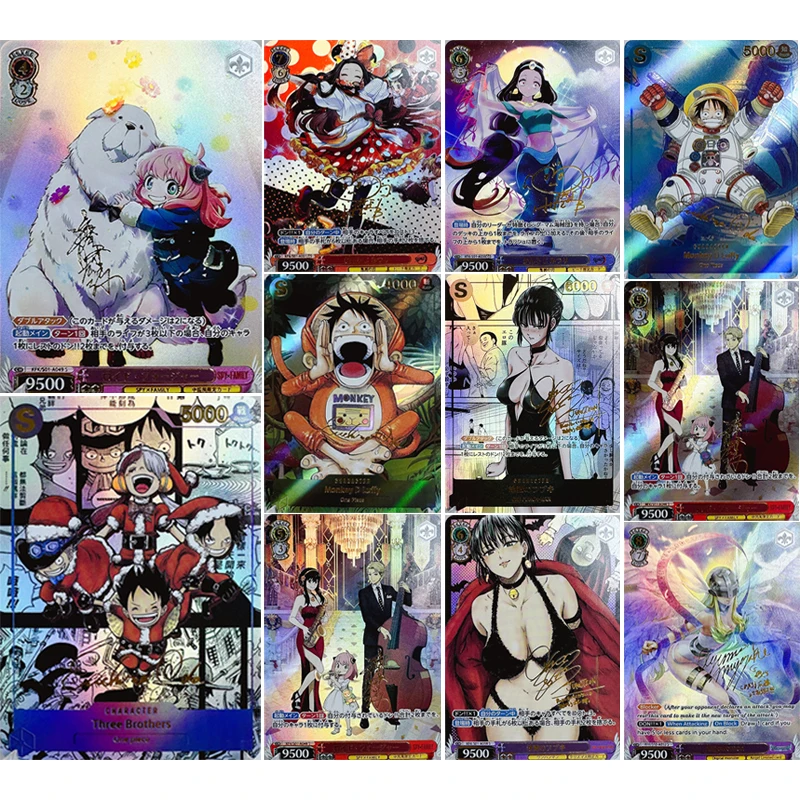 

Anime Goddess Story Diy Collectible Cards Monkey D Luffy Yor Forger Kamado Nezuko Christmas Birthday Gifts Children's Toys