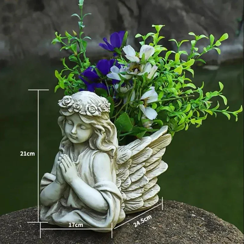 

Modern decorative angel Figurine flower pot resin statue succulents flowers pot garden decoration crafts Ornaments Home Decor