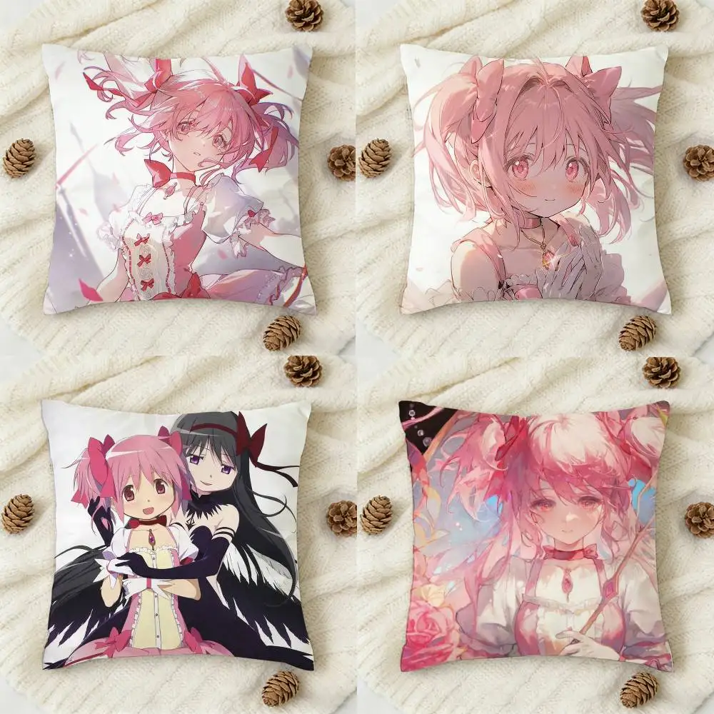

P-Puella M-Magi Madoka M-Magica Double-sided Printed Square Decorative Cushion Cover for Sofa Living Room Home Decor