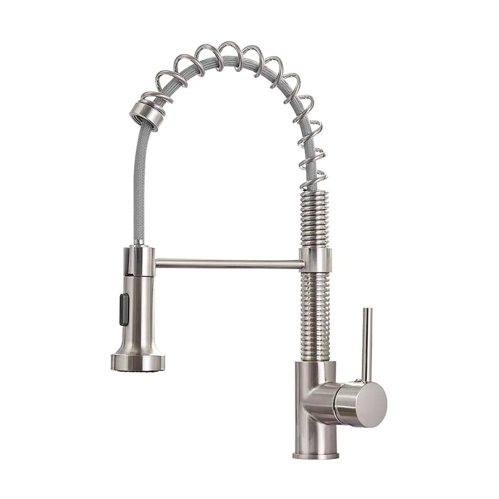 For Kitchen Pull-Out Faucet, Single Handle Spring Sink Mixer with Hot & Cold Wate