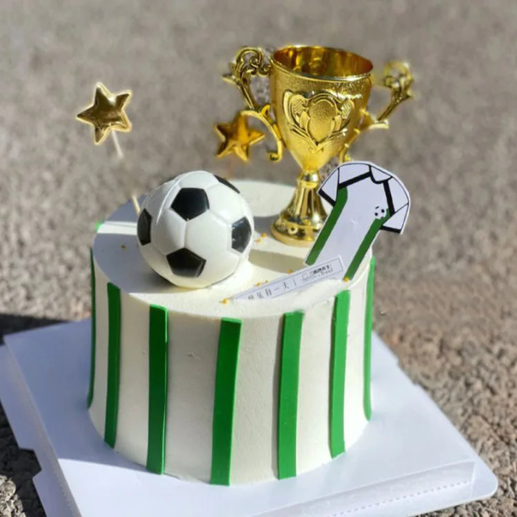 Football Cake Decorations Football Birthday Party Cake Toppers Football Team Model Kids Boys Happy Soccer Birthday Party Decors