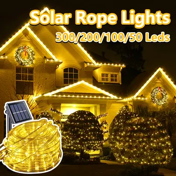 39英尺100LED太陽能繩燈,太陽能供電仙女燈,8種照明模式,適用於派對、花園、庭院、家居、節慶、樹木裝飾 8 最佳銷售 太陽能燈 - №5