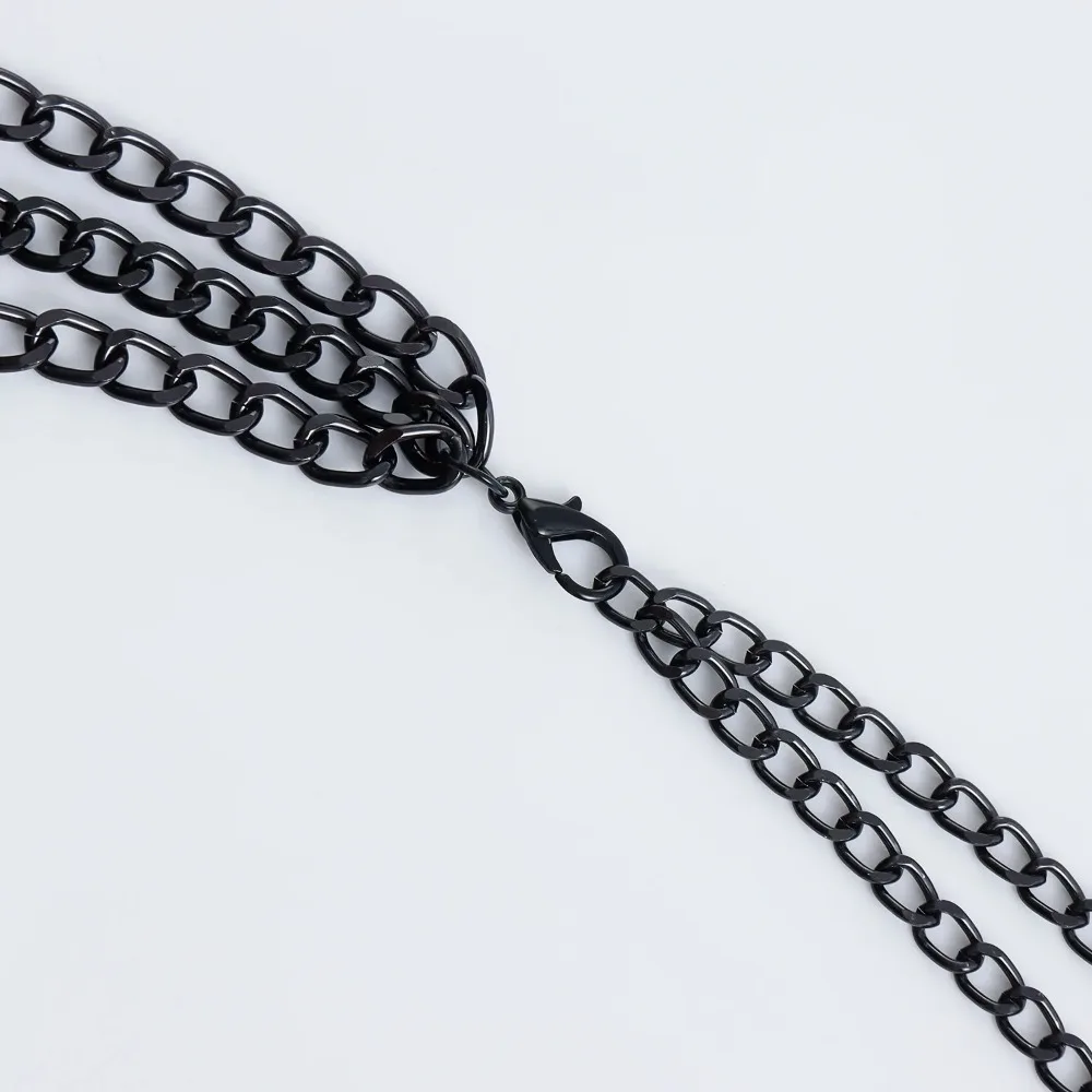 Модная элегантная цепочка на талию с крестом, многослойная полая цепочка для брюк, металлическая поясная цепочка в стиле панк унисекс