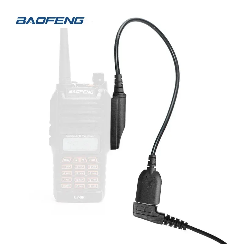 Baofeng UV-9R Pro Audio Adapter Cable 2 Pin K Plug Earphone Speaker Mic for UV-68 Pro Max UV-S22 UV-XR BF-9700 Waterproof Radios