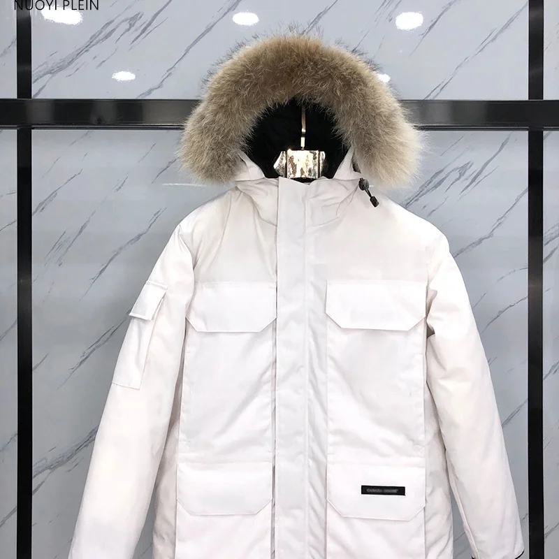 Parka clásica para hombre, chaqueta de plumón canadiense, abrigo de nieve de ganso blanco 95%, 08, 4660M, XS-2XL