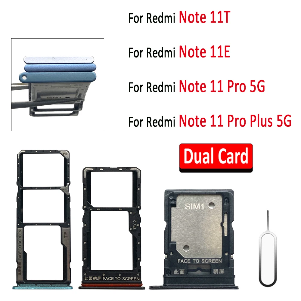 NEW For Xiaomi Redmi Note 11 Pro Plus 5G / Note 11E 11T SIM Card Holder Tray chip slot drawer Holder Adapter Socket