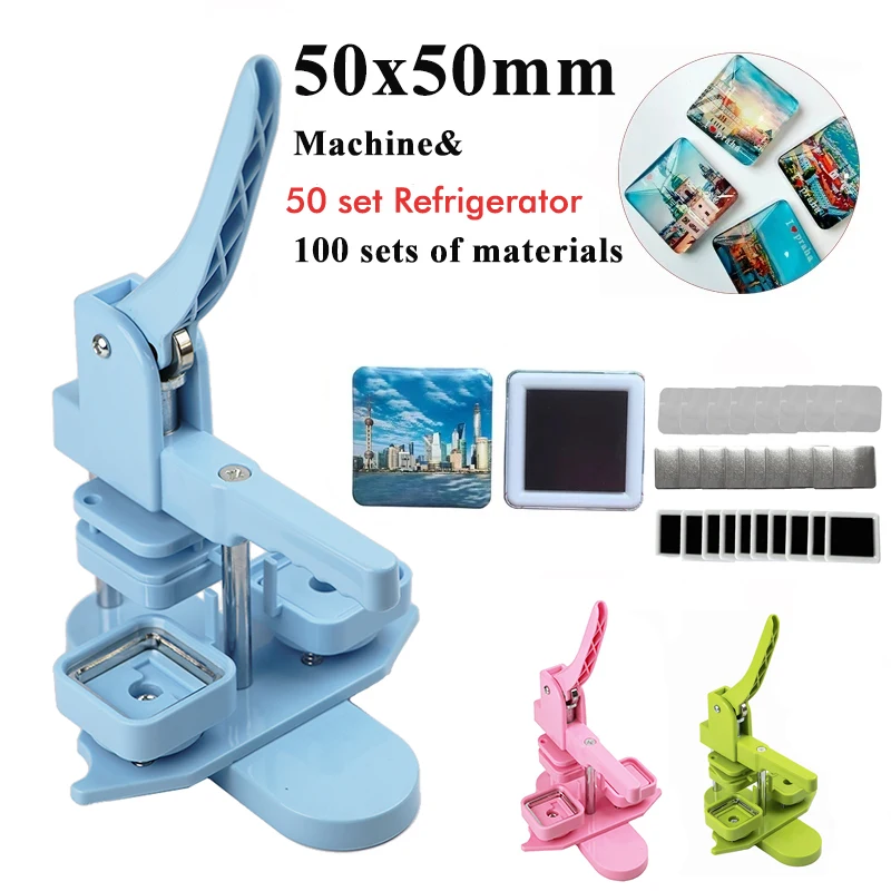 

50/100PCS Refrigerator Strong Magnet Making Square Badge Button Maker 50x50mm Blank Pin Button Badge Metal Plascit DIY Art Craft