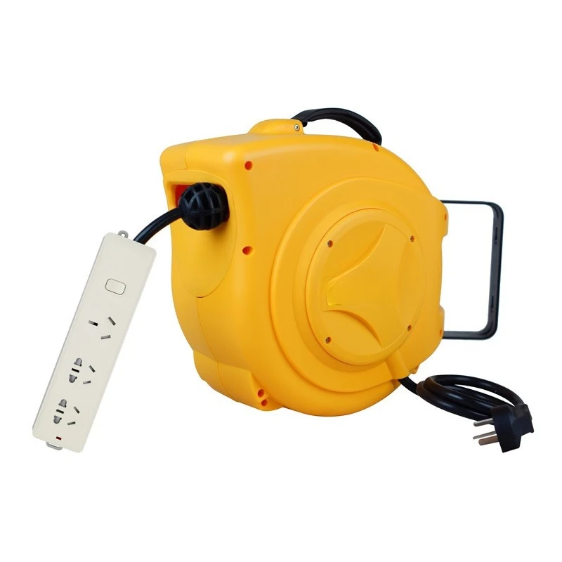 

Manufacturer custom automatic recovery cable winder socket plug wire drum reel
