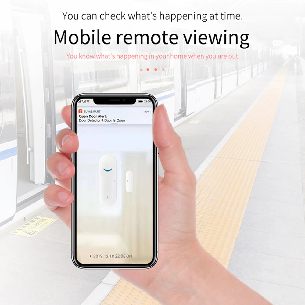 Intelligent WiFi Door Sensor Window Alarm Compatible with Alexa and Google Home Wireless Control Tool for Door and Window