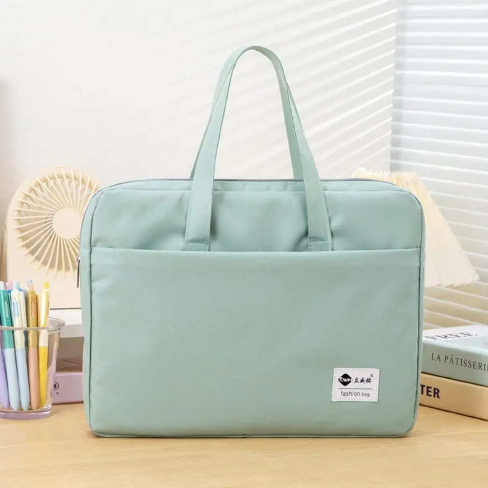 Bolsa de armazenamento de documentos de grande capacidade, camada dupla, à prova d'água, armazenamento de livros, com alça, pano oxford, organizador de arquivos a4