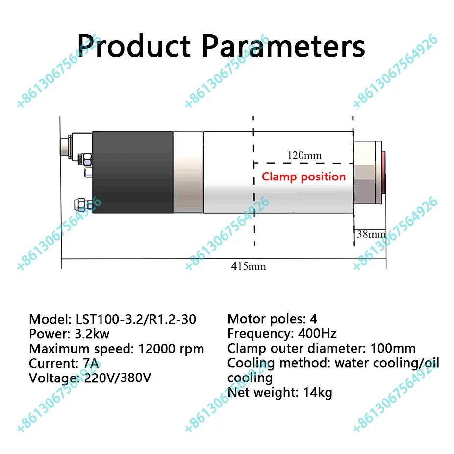 3.2Kw BT30 engraving machine spindle tool change pneumatic high speed steel ball bearing finishing CNC high power high torque