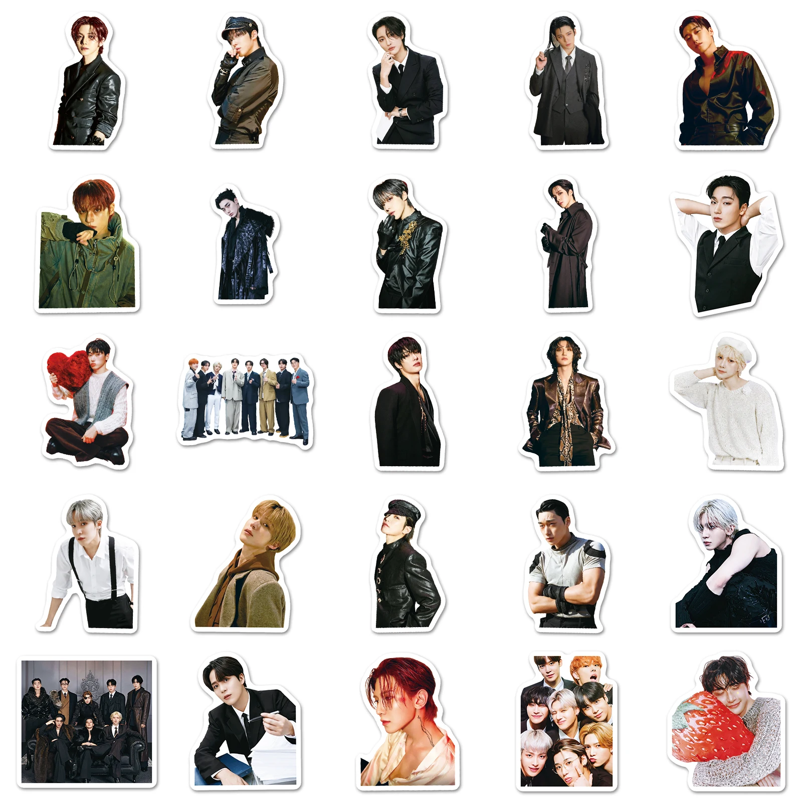 50Pcs Cute Handsome Idol ATEEZ Waterproof Sticker Skateboarding Retro Home Decal Sticker
