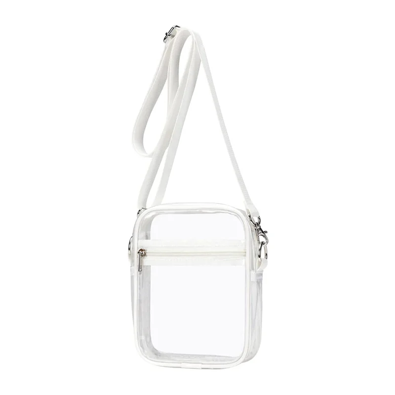 Clear Bag Stadium Approved, Clear Purse with Adjustable Shoulder Strap for Sports Outdoor,White