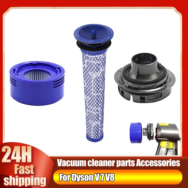 For Dyson V7 V8 Motor Back Cover Hepa Post Filters Trigger Animal Vacuum Cleaner Motor Rear Cover Front Filter Replacement Parts