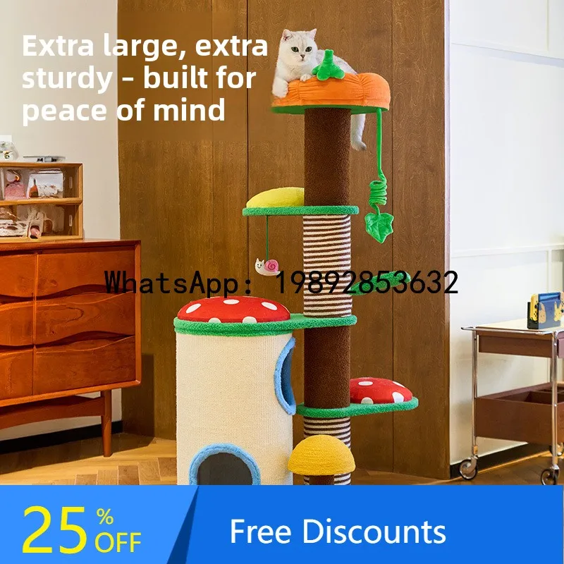 YFY Mushroom House Cat Climbing Frame Cat Bed  Post  Space-Saving Multi-Level Jumping Platform Cat Toy All-Season Universal