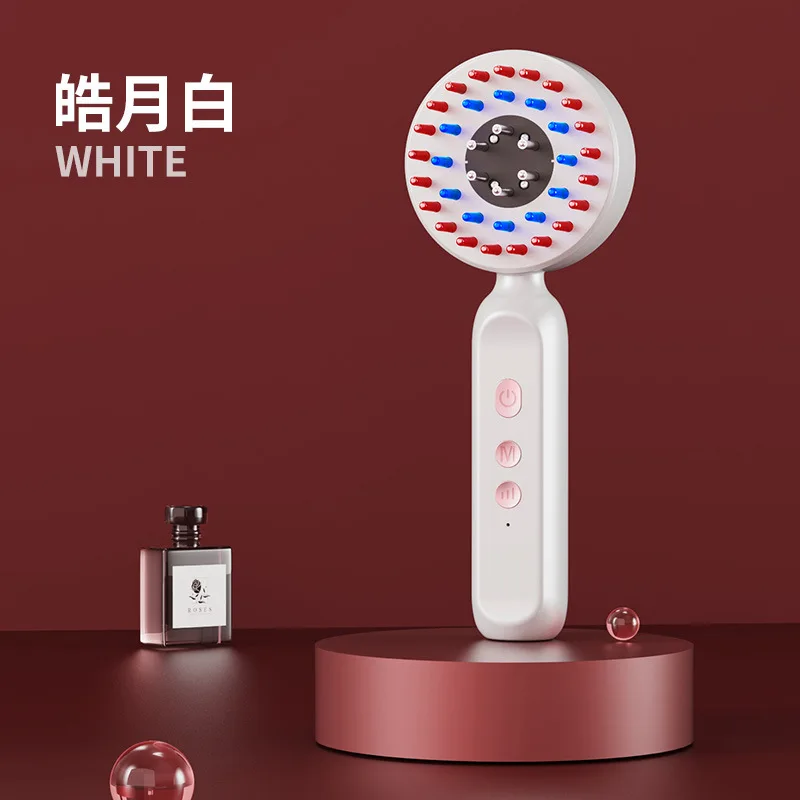 Pente de massagem elétrico com luz vermelha - Amassar cuidados com o couro cabeludo e entrega líquida para crescimento capilar