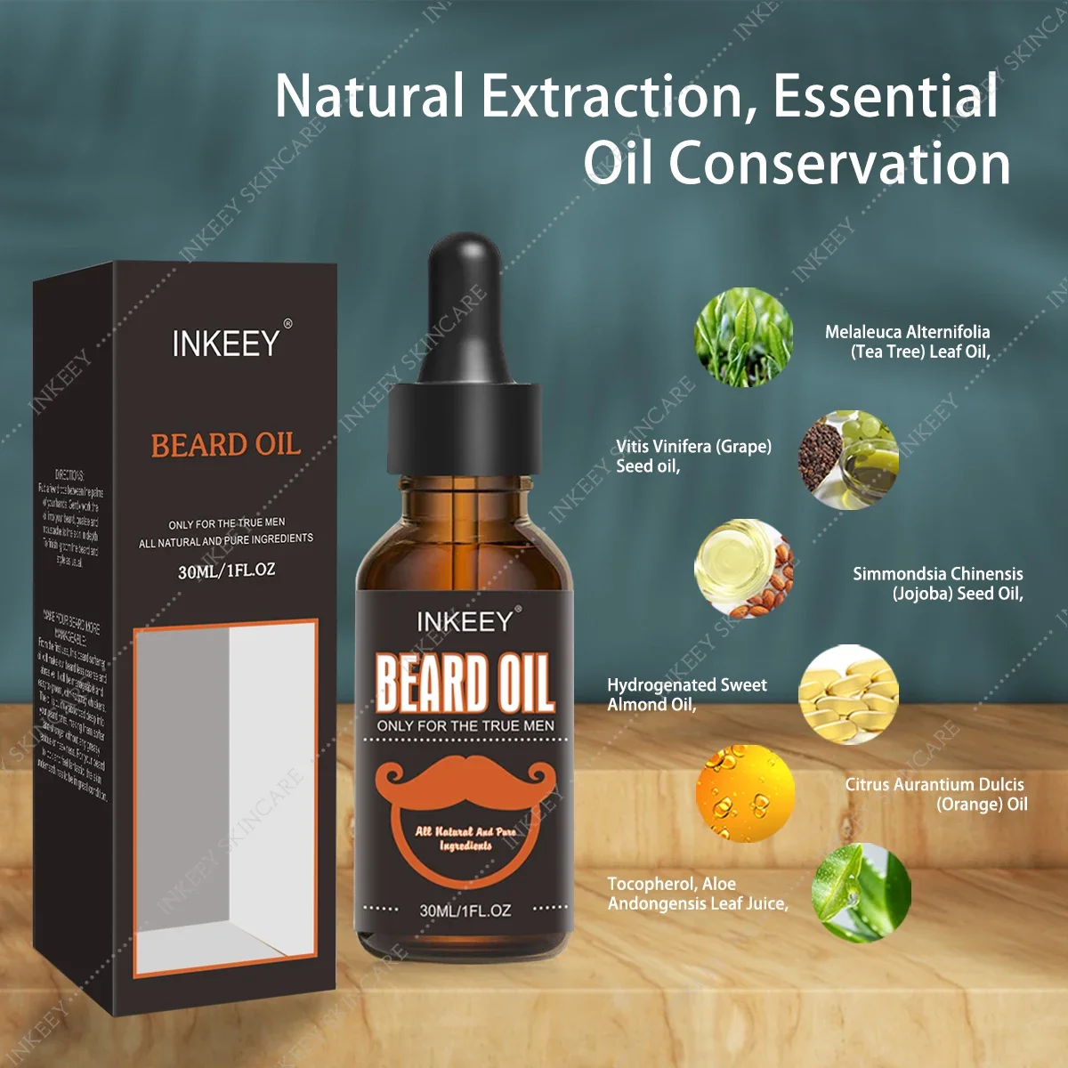 Beard Growth Oil Beard Oil for Men Mustaches Growth Stronger Thicker Nourishing Beard Hair Growth Oil Conditioner Beard Care