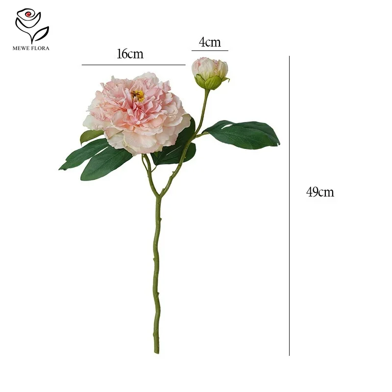 1pcs Peony Artificial Flowers Silk Rose Fake Flower Wedding Party Events Decoration Elegant Peony Simulation Plants Home Decor