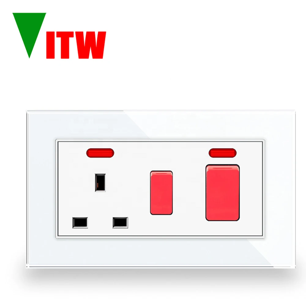 

Vitw 13A British Standard kitchen stove socket, 146*86mm, suitable for Hong Kong and Macao 45A high-power double-break switch