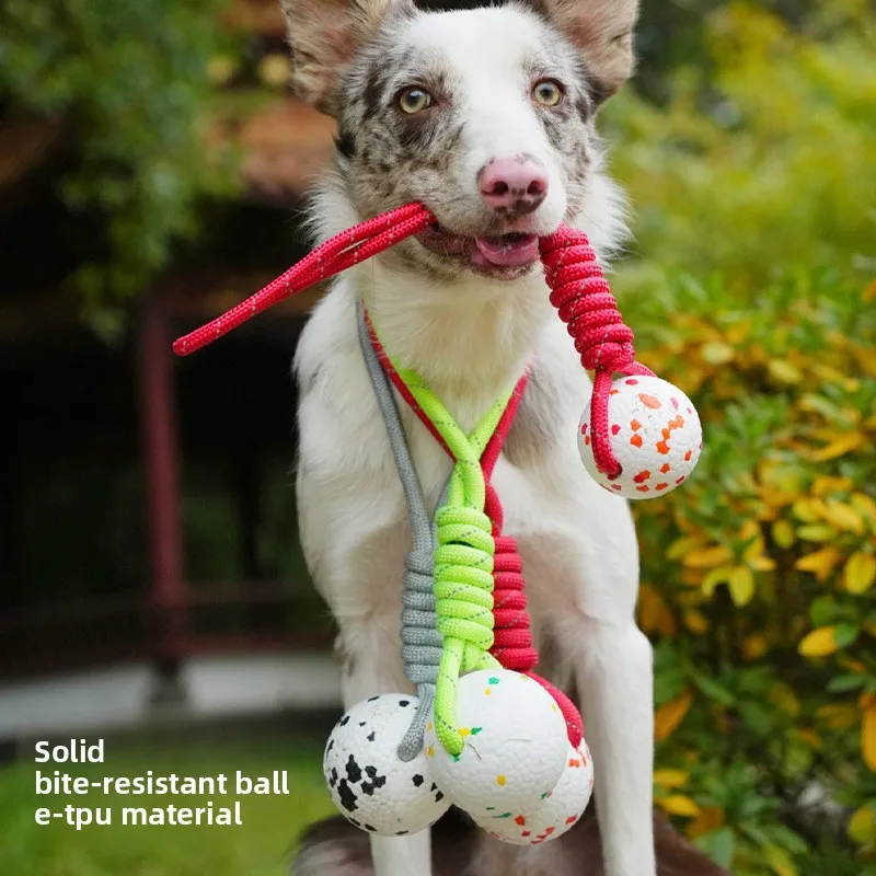 

Dog Rope Ball, Popcorn Ball E-TPU Material Lightweight Bite-Resistant and Indestructible Dog Retrieval Training Toy Pet Supplies