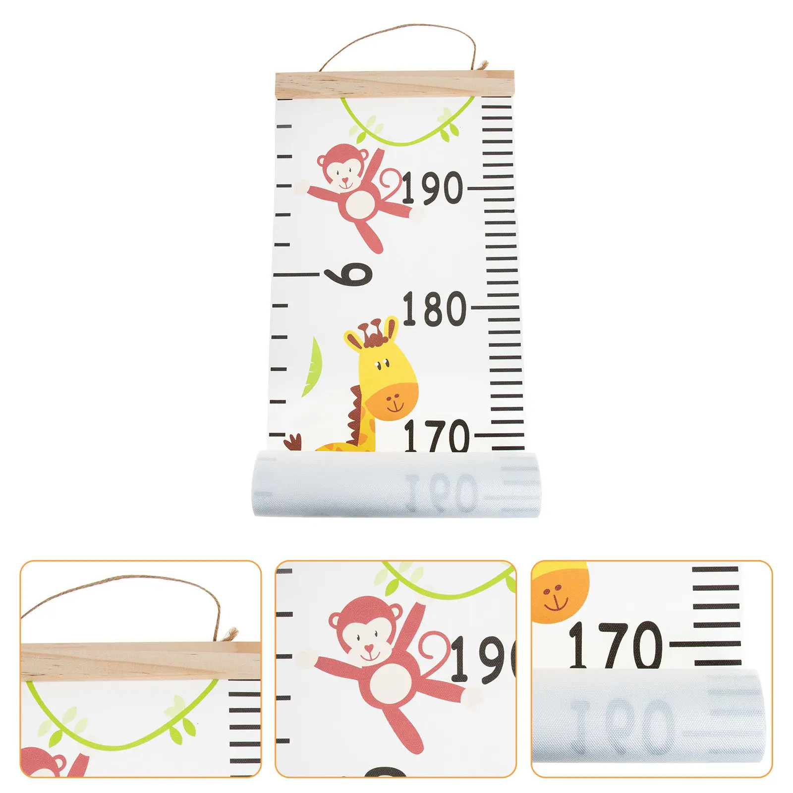 

Height Chart for Kids Wall Mounted Growth Chart Canvas Material Easy to Roll Store Educational Tool for Recording Child