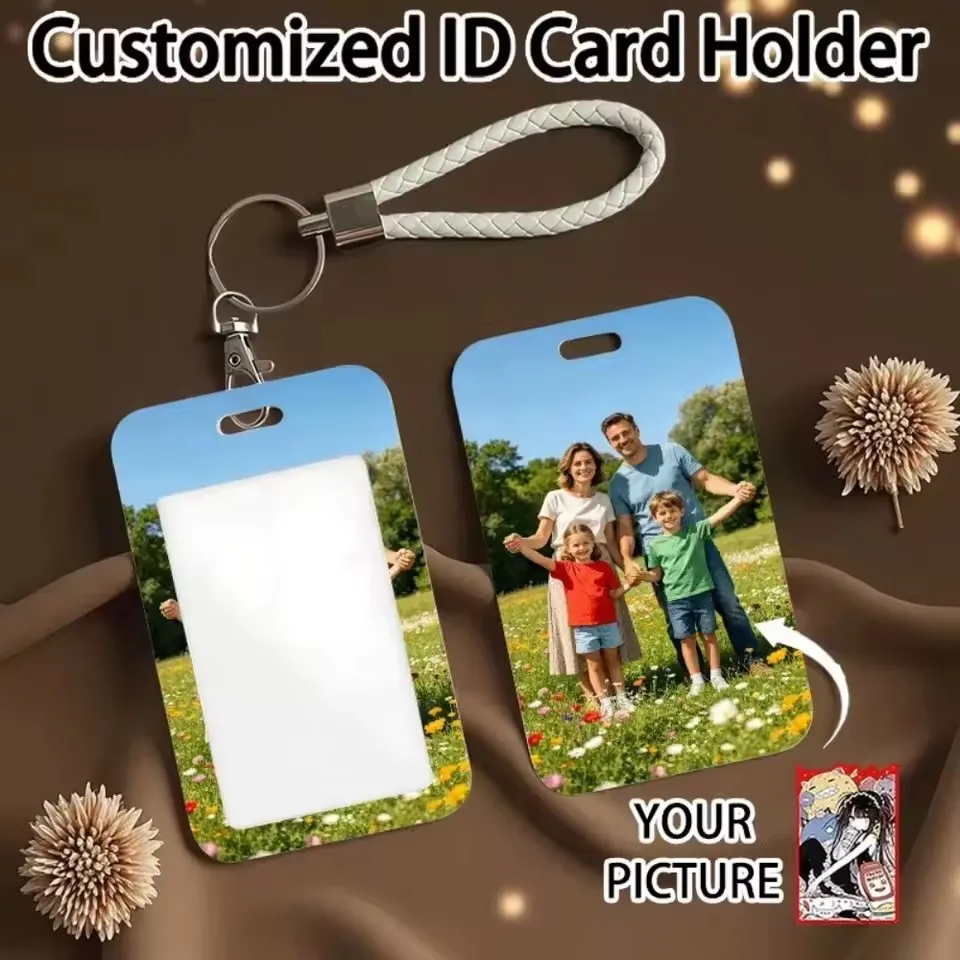 DIY Customized Souvenir Gift For Family Student Bus Work ID Card Strap Keychaing Protective Cover Bulk Custom Company Logo Hot