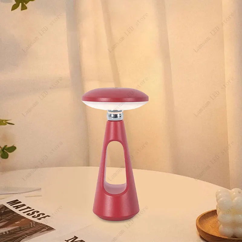 마그네틱 UFO 램프 USB Type-C 충전식 삼색 LED 책상 조명 독특한 디자인 휴대용 디밍이 가능한 터치 감지 독서 램프