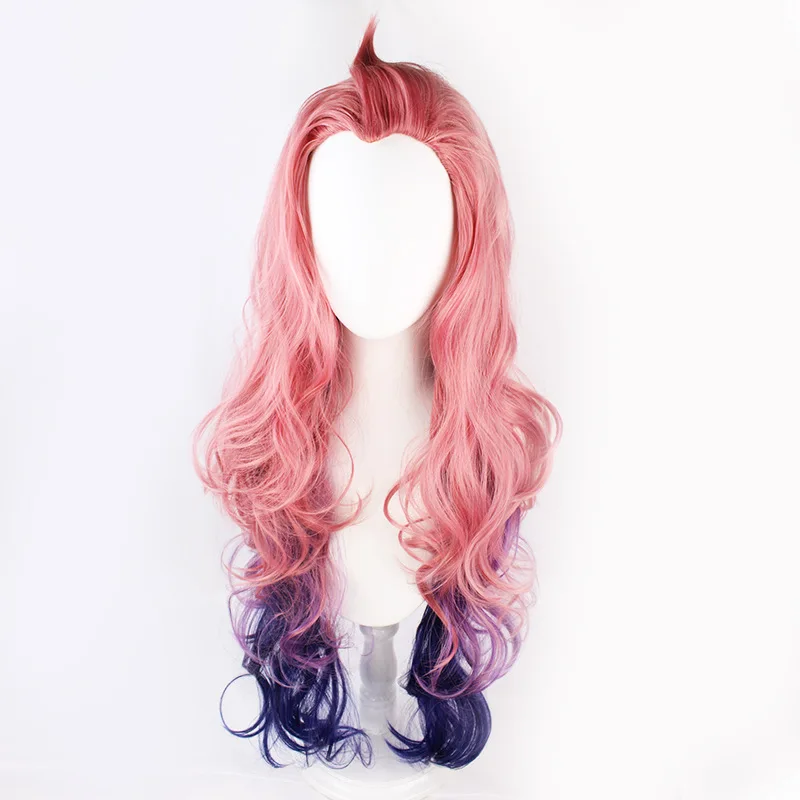 Anime Seraphine Cosplay Wig LoL KDA Cosplays Curly Pink Purple Wigs Heat Resistant Synthetic Hair Wigs Halloween