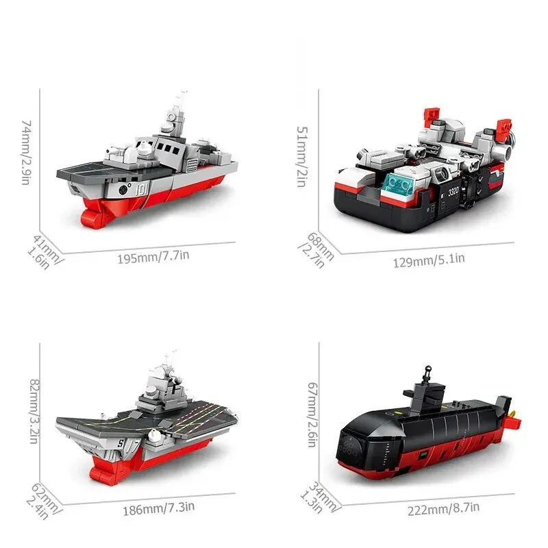 ตัวต่อเหล็ก วอร์ชิป วอร์คราฟท์ 4 in 1 ชุดตัวต่อเรือดำน้ำ แอคชั่นฟิกเกอร์ ของเล่นเสริมพัฒนาการ ของขวัญวันเกิดสำหรับเด็กผู้ชาย