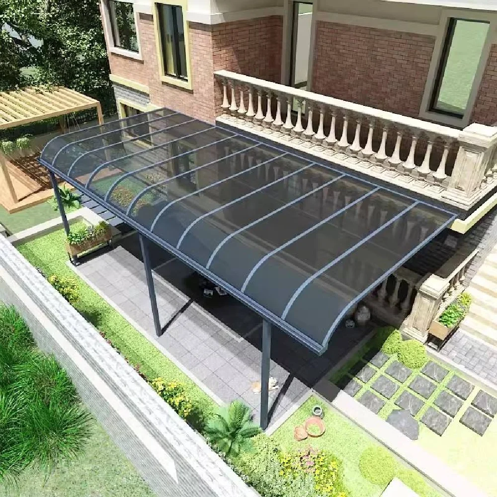 Custom Size Polycarbonate Window Awnings Factory Direct Polycarbonate Canopy – Customizable Aluminum Carport Shelter