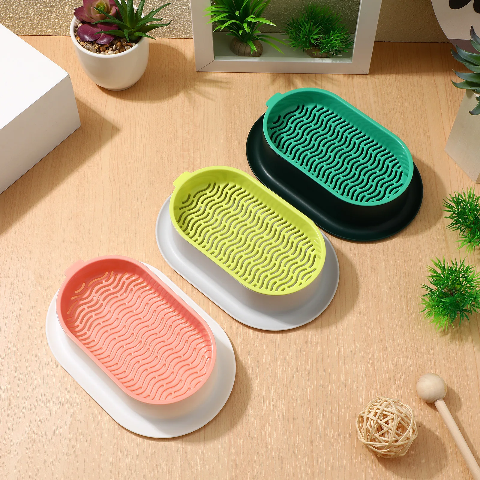 3pcs Cat Grass Pot Set Soilless Hydroponic Box Practical Home Use Large Capacity Water Storage Durable Plastic Planter