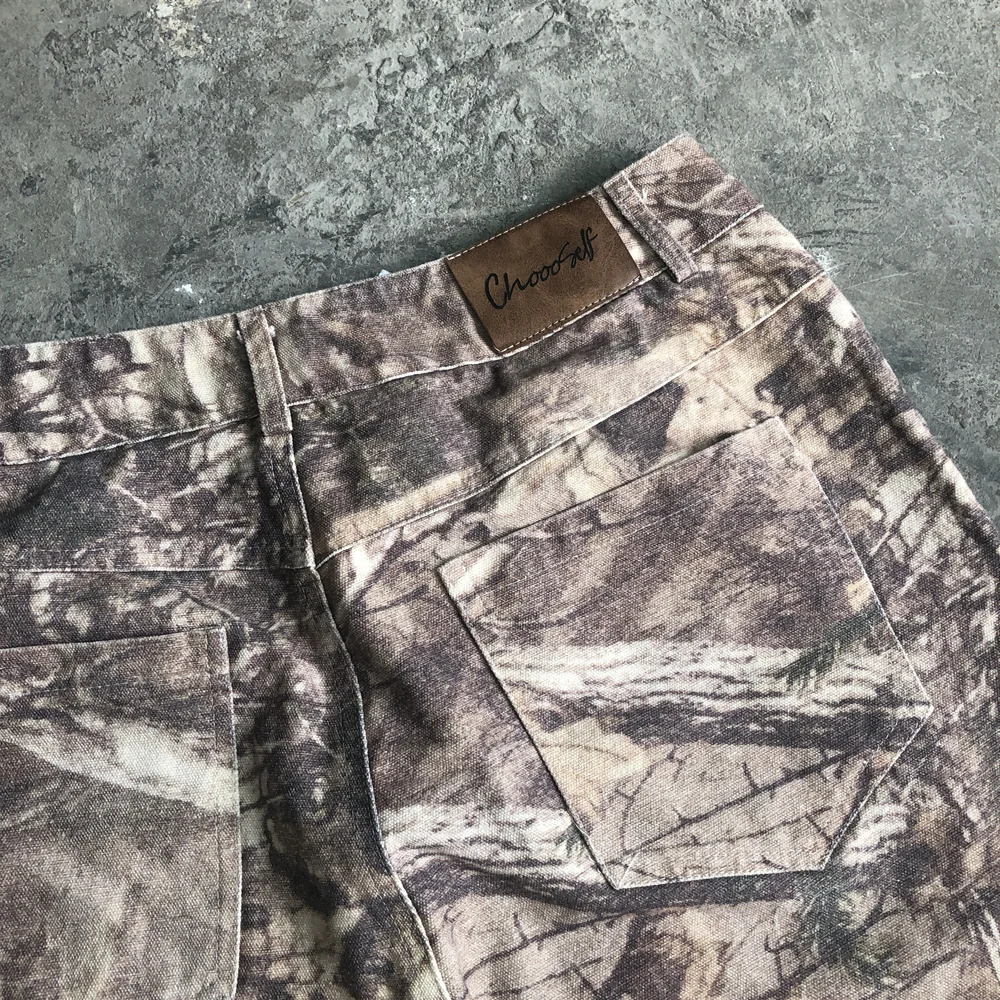 Frog Drift Fashion Streetwear Camouflage Printed Vintage Clothing Casual Loose Casual Cargo Pants Trousers For Men Unisex