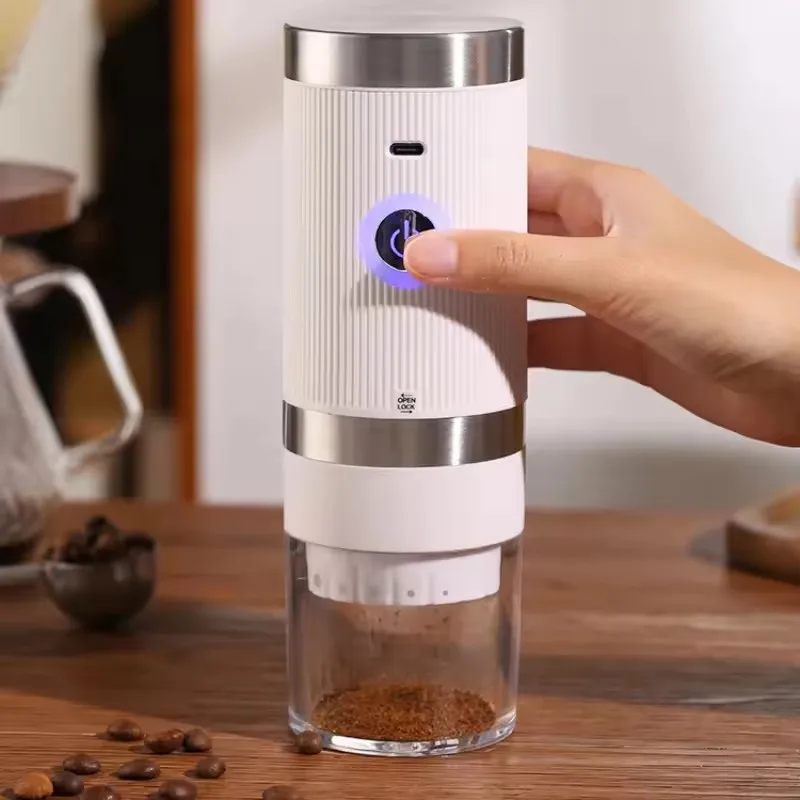Portable Electric Bean Grinder Coffee Machine with 5-Gears and One Button to Start Fast Grinding USB Charging Grinder